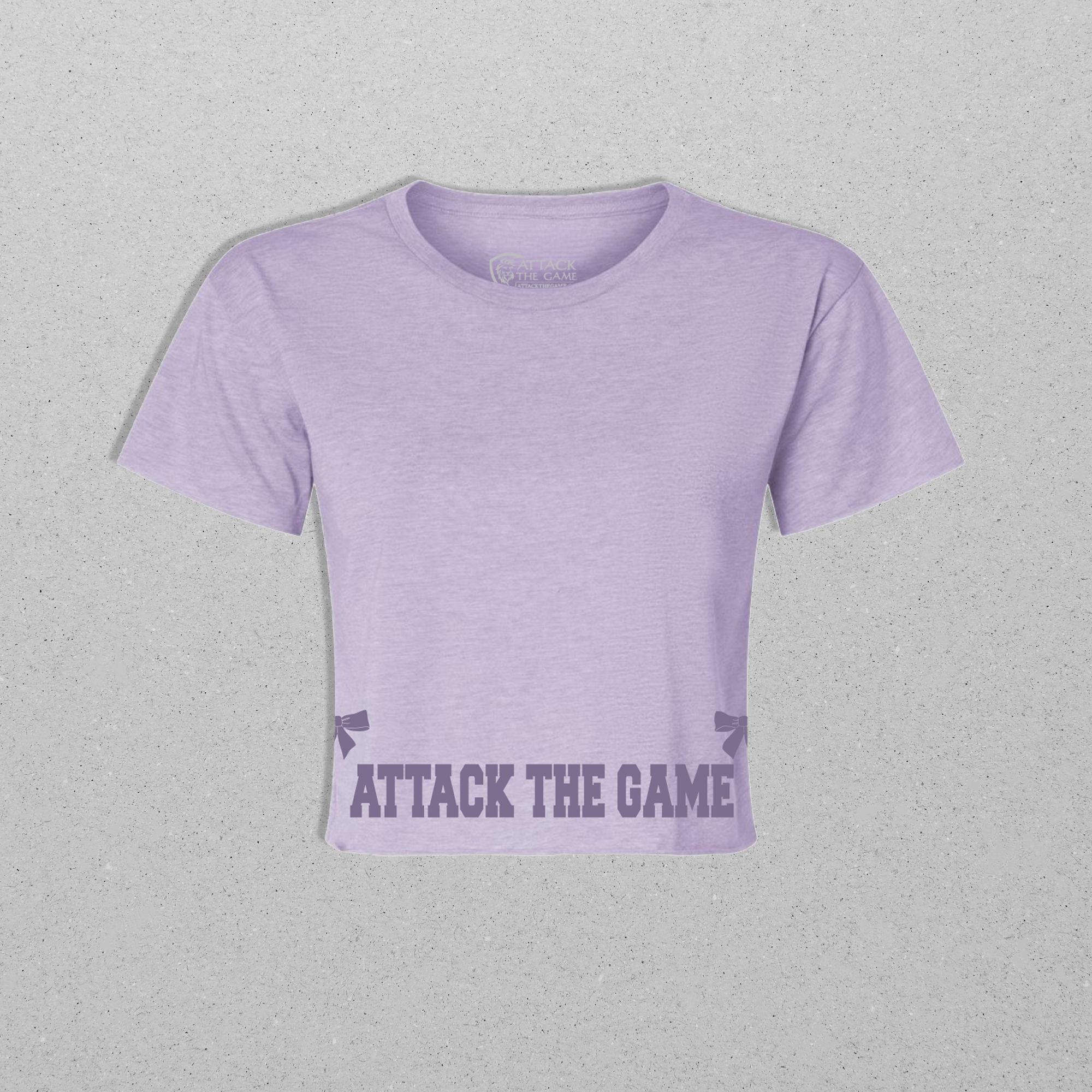 Attack The Game - Lavender - Black Power Bow Crop Tee